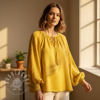 Dvojitá gázovina/mušelín banana ORGANIC