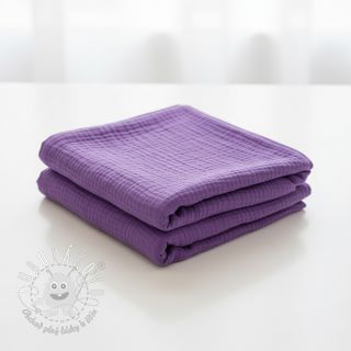 Dvojitá gázovina/mušelín violet ORGANIC