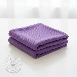 Dvojitá gázovina/mušelín violet ORGANIC