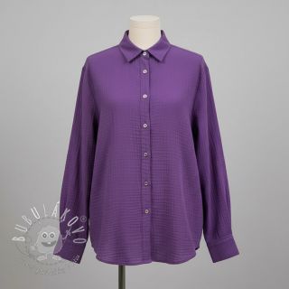 Dvojitá gázovina/mušelín violet ORGANIC