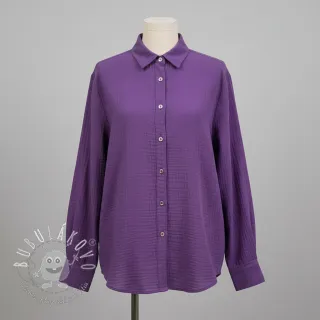Dvojitá gázovina/mušelín violet ORGANIC