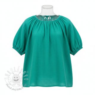 Dvojitá gázovina/mušelín dark teal ORGANIC