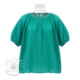 Dvojitá gázovina/mušelín dark teal ORGANIC