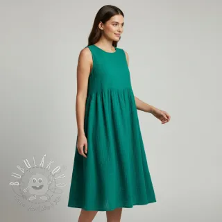 Dvojitá gázovina/mušelín dark teal ORGANIC