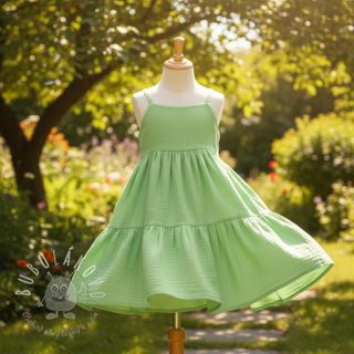 Dvojitá gázovina/mušelín light lime ORGANIC