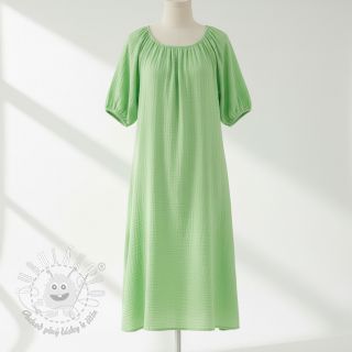 Dvojitá gázovina/mušelín light lime ORGANIC