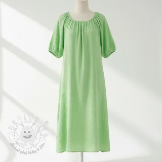 Dvojitá gázovina/mušelín light lime ORGANIC