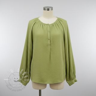 Dvojitá gázovina/mušelín old lime ORGANIC