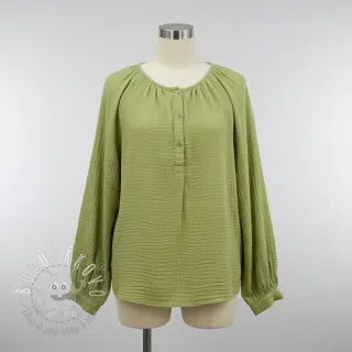 Dvojitá gázovina/mušelín old lime ORGANIC