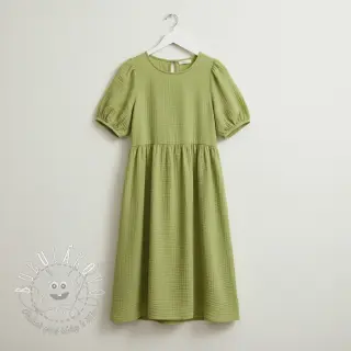 Dvojitá gázovina/mušelín old lime ORGANIC
