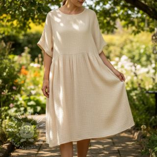 Dvojitá gázovina/mušelín cream ORGANIC