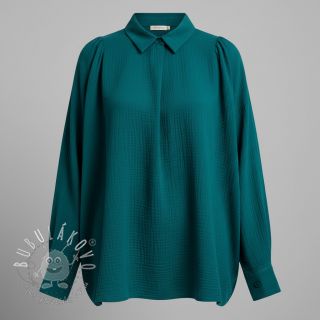 Dvojitá gázovina/mušelín petrol ORGANIC