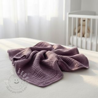 Dvojitá gázovina/mušelín lilac ORGANIC