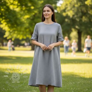 Dvojitá gázovina/mušelín grey ORGANIC