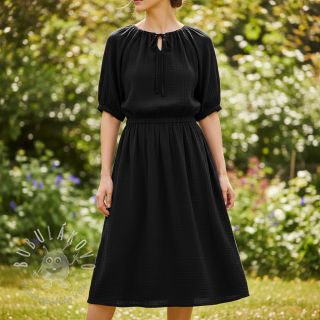 Dvojitá gázovina/mušelín black ORGANIC