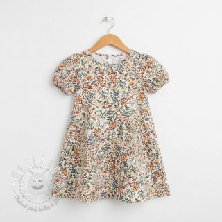 Dvojitá gázovina/mušelín Oldstyle flowers white digital print