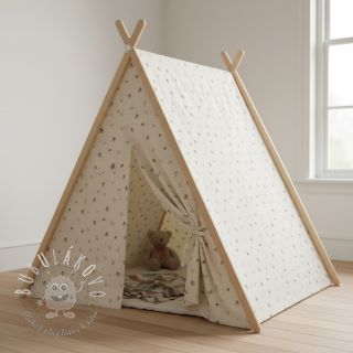 Dvojitá gázovina/mušelín Flowers SIMPLY NATURAL digital print ORGANIC