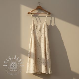 Dvojitá gázovina/mušelín Flowers SIMPLY NATURAL digital print ORGANIC