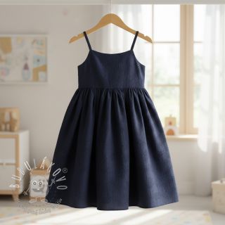 Dvojitá gázovina/mušelín EMBROIDERY Flowers navy