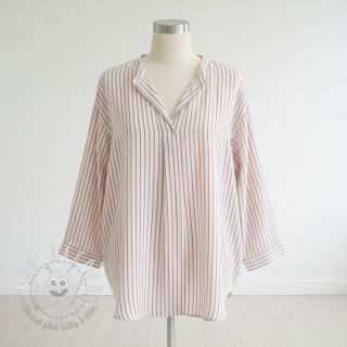 Dvojitá gázovina/mušelín YARN DYED Thin strip mauve