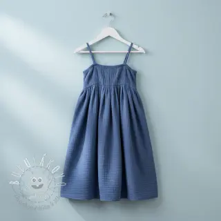 Dvojitá gázovina/mušelín midnight blue