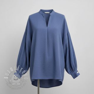 Dvojitá gázovina/mušelín midnight blue