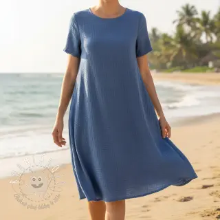 Dvojitá gázovina/mušelín midnight blue