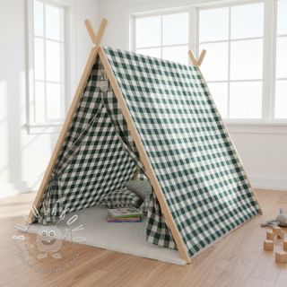 Dvojitá gázovina/mušelín Double sided CHECKS MINI cyan