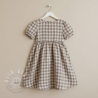 Dvojitá gázovina/mušelín Double sided CHECKS MINI sand