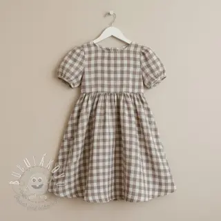Dvojitá gázovina/mušelín Double sided CHECKS MINI sand