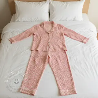 Dvojitá gázovina/mušelín JACQUARD Dots pink