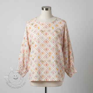 Dvojitá gázovina/mušelín Geo watercolour mauve digital print