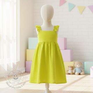 Dvojitá gázovina/mušelín NEON YELLOW ORGANIC