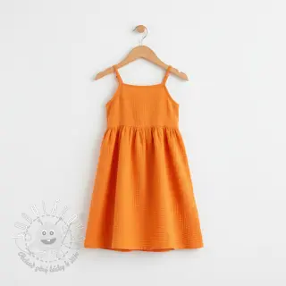 Dvojitá gázovina/mušelín NEON ORANGE ORGANIC