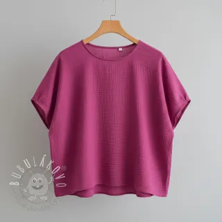 Dvojitá gázovina/mušelín cerise ORGANIC