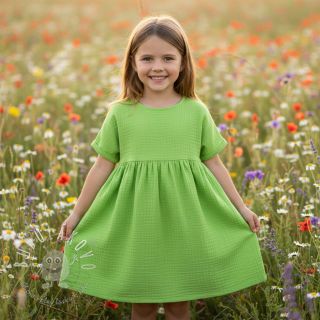 Dvojitá gázovina/mušelín neon lime