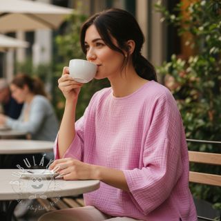 Dvojitá gázovina/mušelín light pink