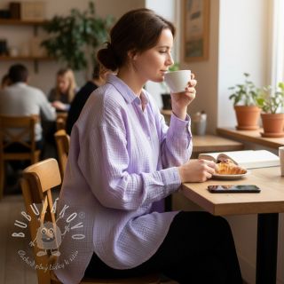 Dvojitá gázovina/mušelín bright violet