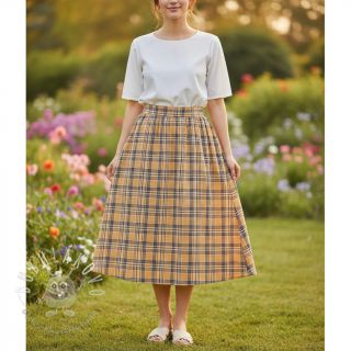 Dvojitá gázovina/mušelín Double sided CHECKS multicolour brown