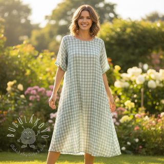 Dvojitá gázovina/mušelín Double sided CHECKS MINI nile