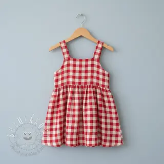 Dvojitá gázovina/mušelín Double sided CHECKS MINI red