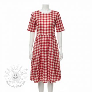 Dvojitá gázovina/mušelín Double sided CHECKS MINI red