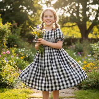 Dvojitá gázovina/mušelín Double sided CHECKS MINI black