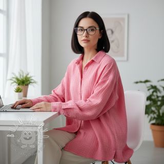 Dvojitá gázovina/mušelín pink ORGANIC