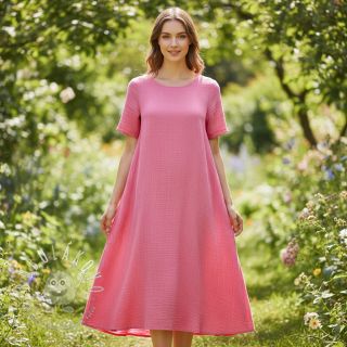 Dvojitá gázovina/mušelín pink ORGANIC