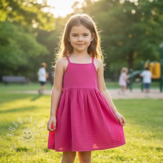 Dvojitá gázovina/mušelín fuchsia