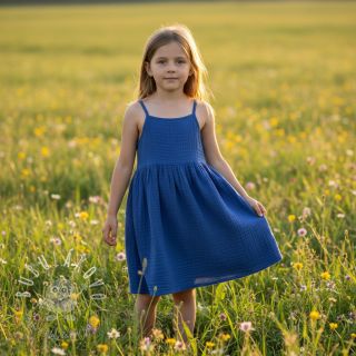 Dvojitá gázovina/mušelín cobalt ORGANIC