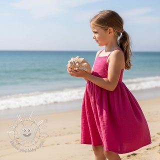 Dvojitá gázovina/mušelín fuchsia ORGANIC