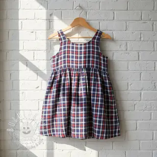 Dvojitá gázovina/mušelín Double sided Checks navy