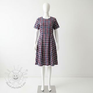Dvojitá gázovina/mušelín Double sided Checks navy
